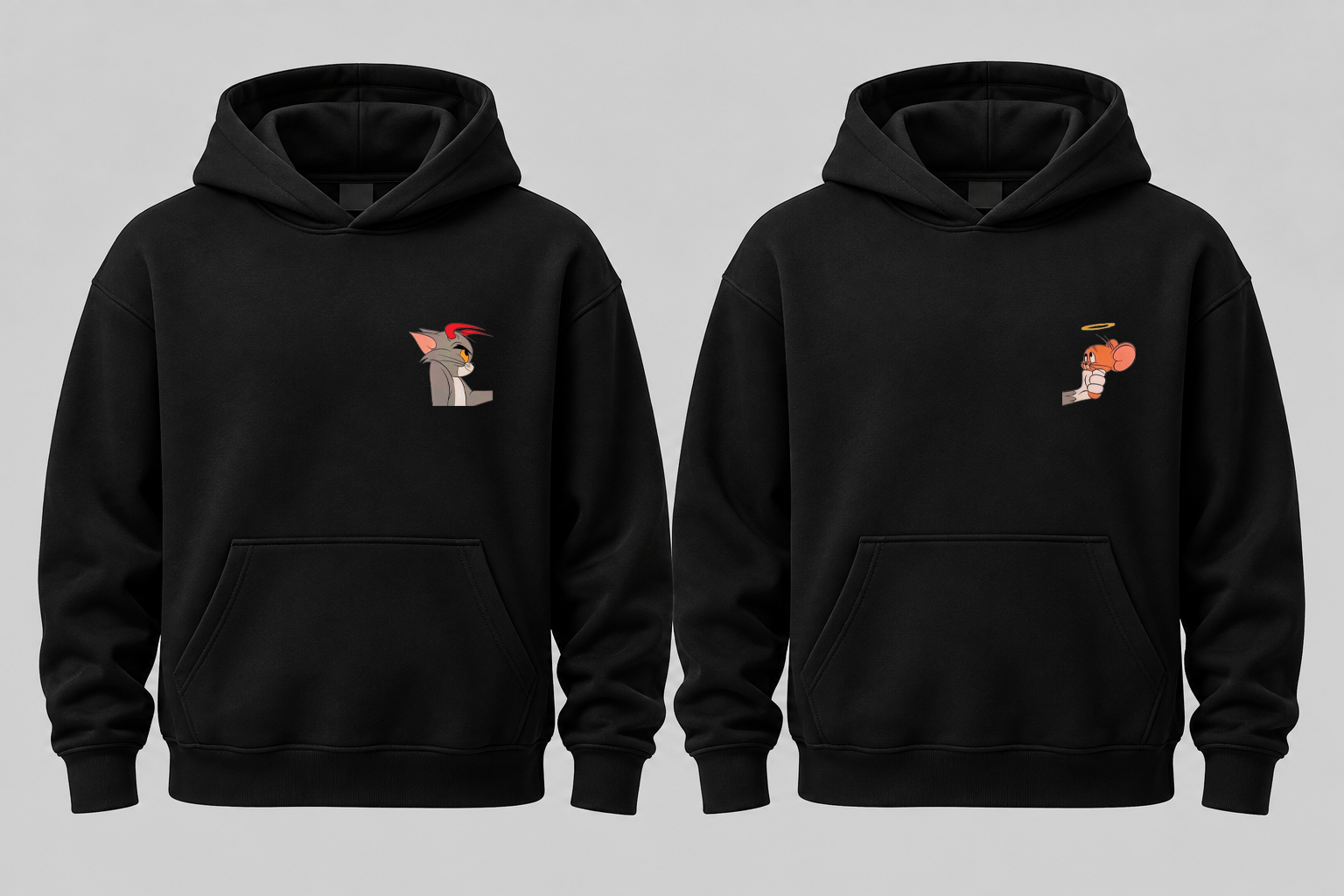 Couple Hoodies - Tom and Jerry Angel Devil